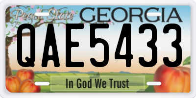 GA license plate QAE5433