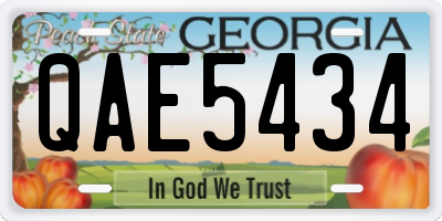 GA license plate QAE5434