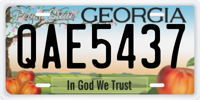GA license plate QAE5437
