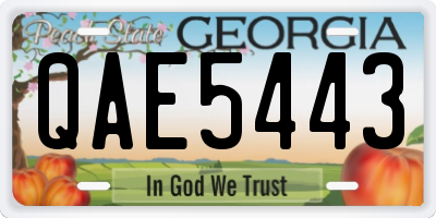 GA license plate QAE5443