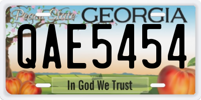 GA license plate QAE5454