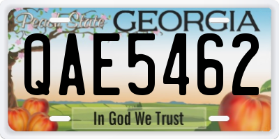 GA license plate QAE5462