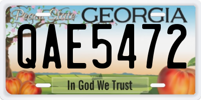 GA license plate QAE5472
