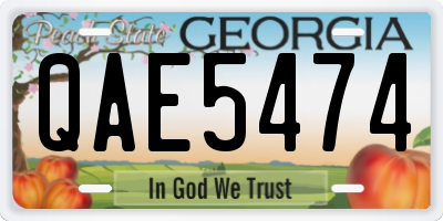 GA license plate QAE5474