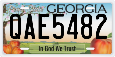 GA license plate QAE5482