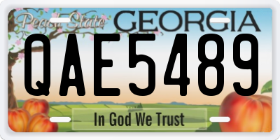 GA license plate QAE5489