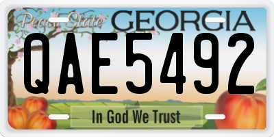 GA license plate QAE5492