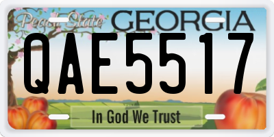 GA license plate QAE5517