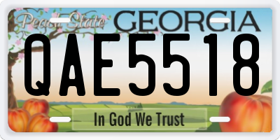 GA license plate QAE5518