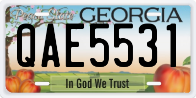 GA license plate QAE5531