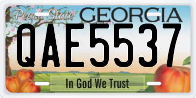 GA license plate QAE5537