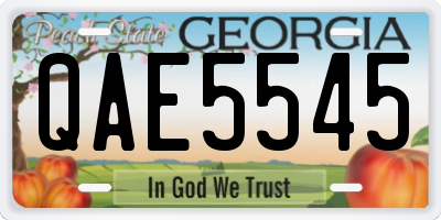 GA license plate QAE5545