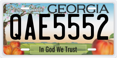 GA license plate QAE5552