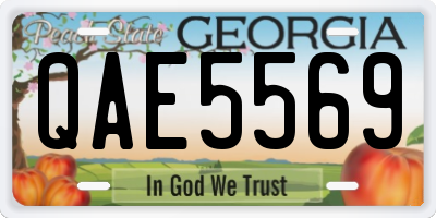GA license plate QAE5569