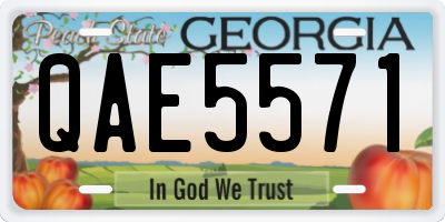 GA license plate QAE5571