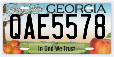 GA license plate QAE5578