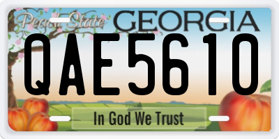 GA license plate QAE5610
