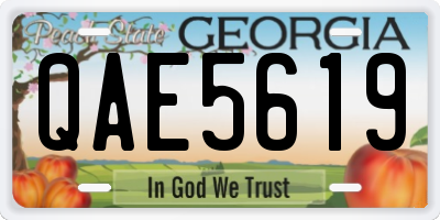 GA license plate QAE5619