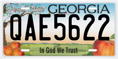 GA license plate QAE5622