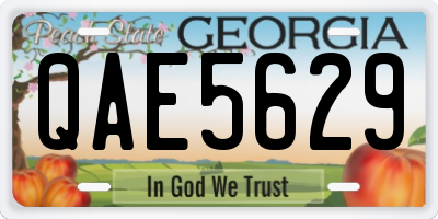 GA license plate QAE5629