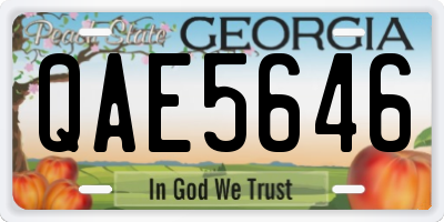 GA license plate QAE5646
