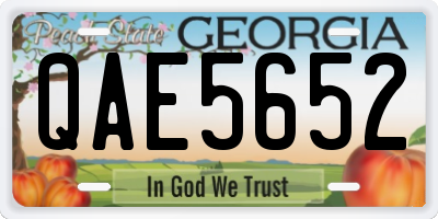 GA license plate QAE5652