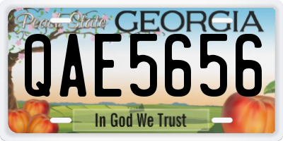 GA license plate QAE5656