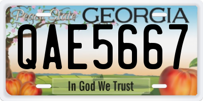 GA license plate QAE5667