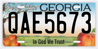 GA license plate QAE5673