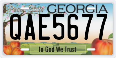 GA license plate QAE5677
