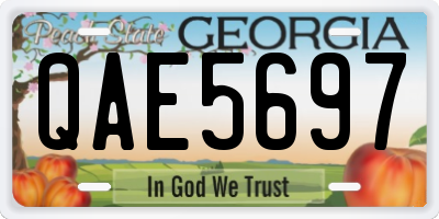 GA license plate QAE5697