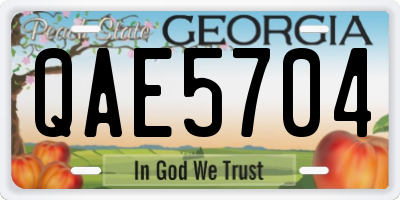 GA license plate QAE5704