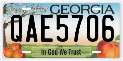 GA license plate QAE5706