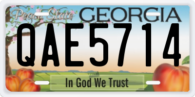 GA license plate QAE5714