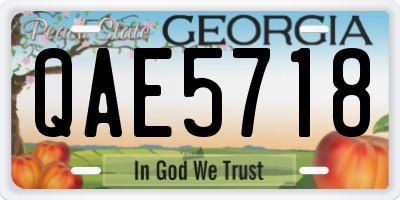 GA license plate QAE5718