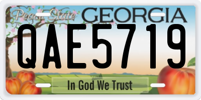 GA license plate QAE5719