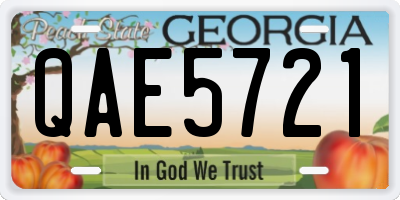 GA license plate QAE5721