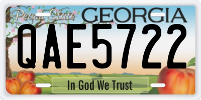 GA license plate QAE5722