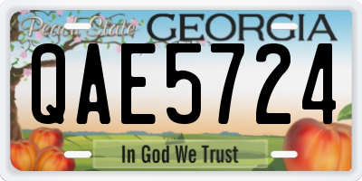 GA license plate QAE5724