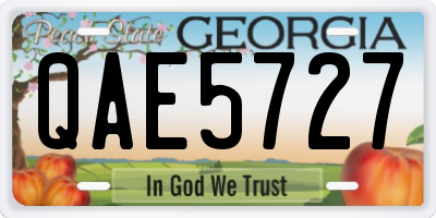 GA license plate QAE5727
