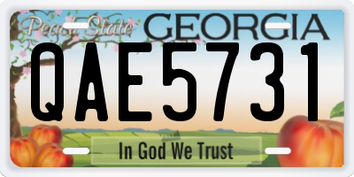 GA license plate QAE5731