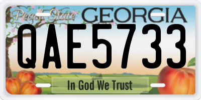 GA license plate QAE5733