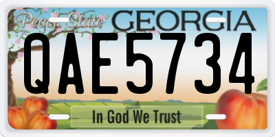 GA license plate QAE5734