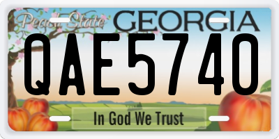 GA license plate QAE5740