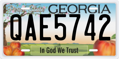 GA license plate QAE5742