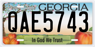 GA license plate QAE5743