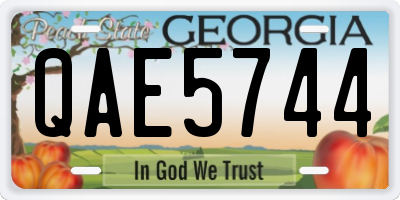 GA license plate QAE5744
