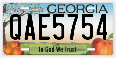 GA license plate QAE5754