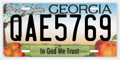 GA license plate QAE5769