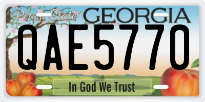 GA license plate QAE5770